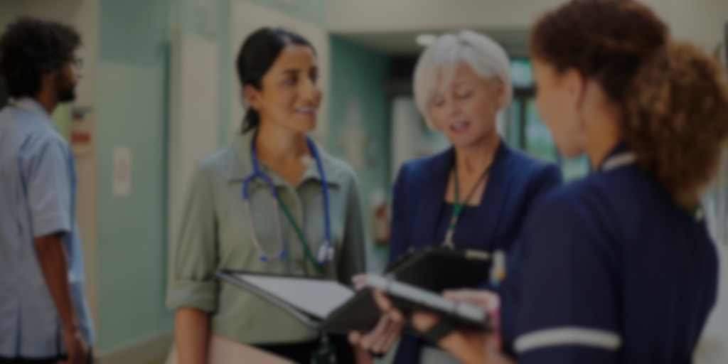 3 female medical doctors talking